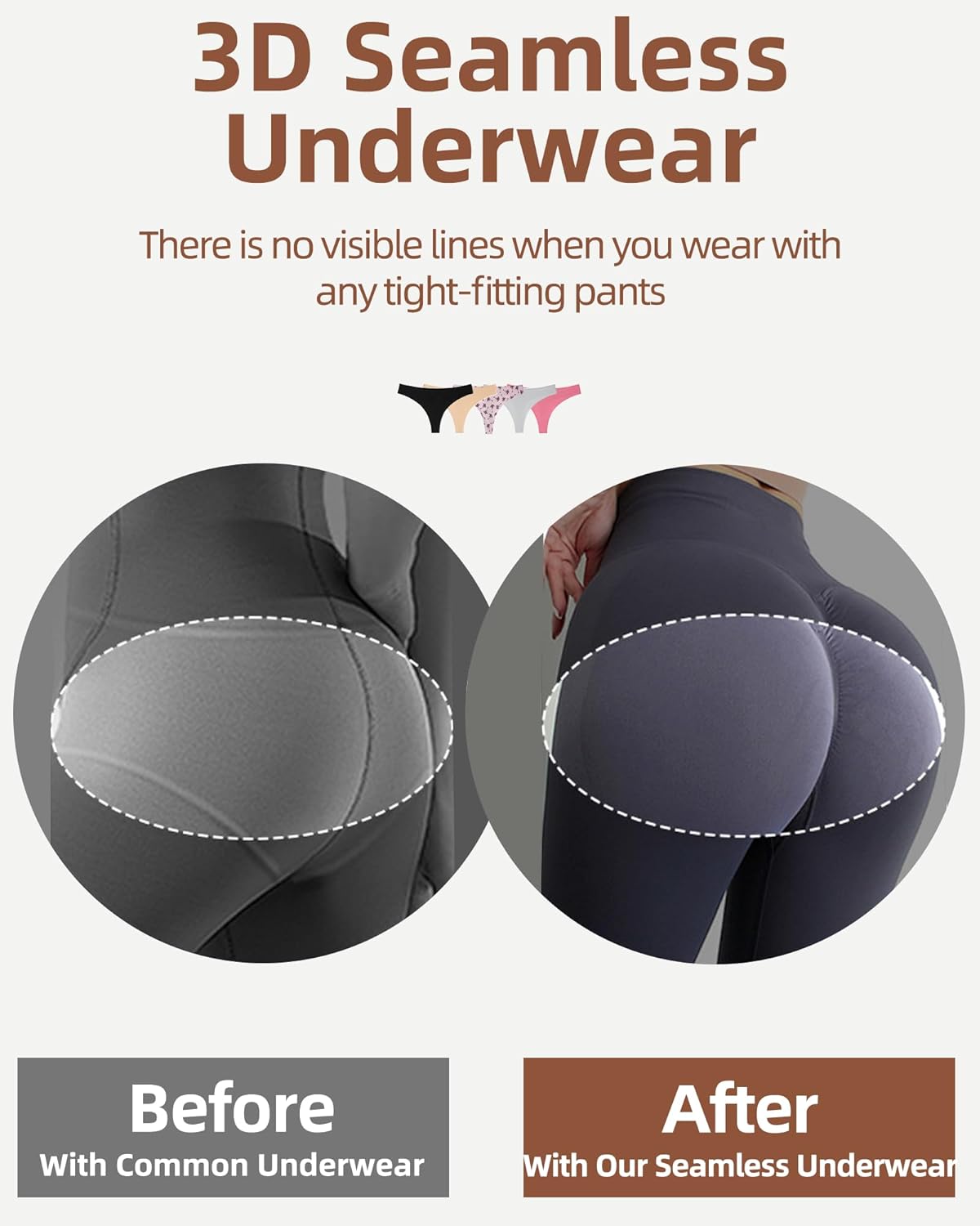 Seamless Thongs for Women Breathable No Show Thong Sexy Panties Underwear - Image 4