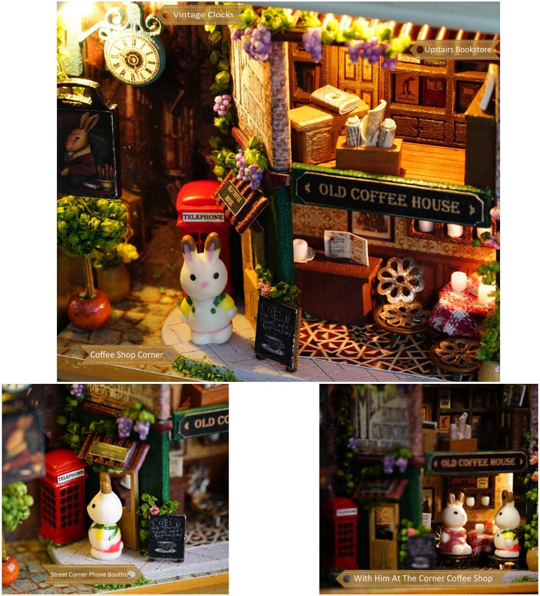 Buy Yeooyoor Box Theatre Doll House Furniture Miniature 3d Miniature Wooden Dollhouse Diy Box Theater Kit Miniatures Toy Doll House Happy Corner Online In Turkey B08p3cr8qf