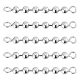 20 Pack Fishing Bead Chain Swivels Stainless Steel High Speed Trolling Swivels Fishing Tackle Rig Fishing Gear Freshwater Saltwater Salmon Walleye