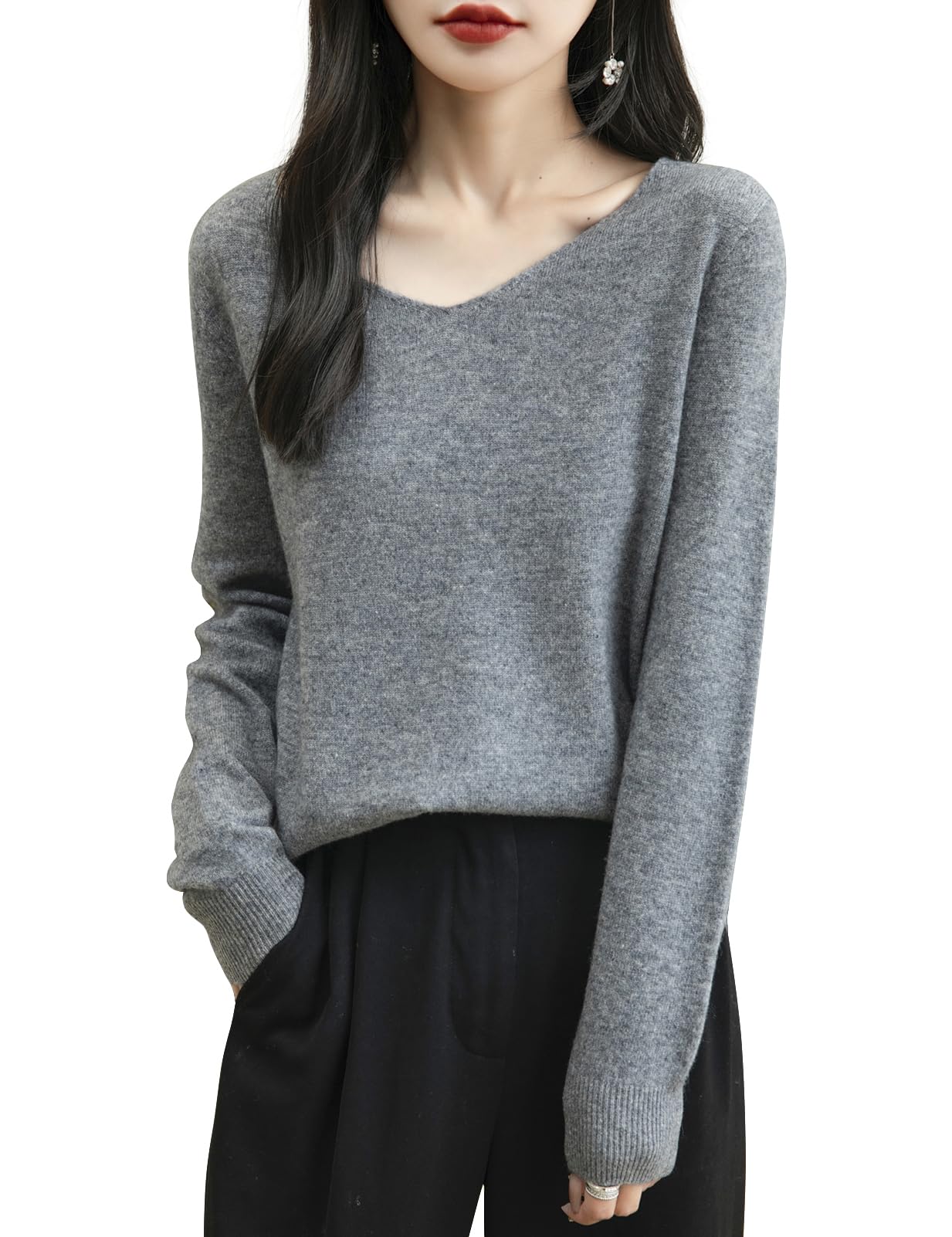Chanyarn Womens 100 Merino Wool V Neck Sweater 2025 First-Line Ready to Wear Casual Long Sleeve Seamless Knit