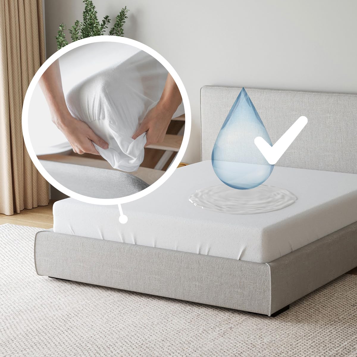 Protège-matelas imperméable 160x200 idéal pour les petits-déjeuners au lit