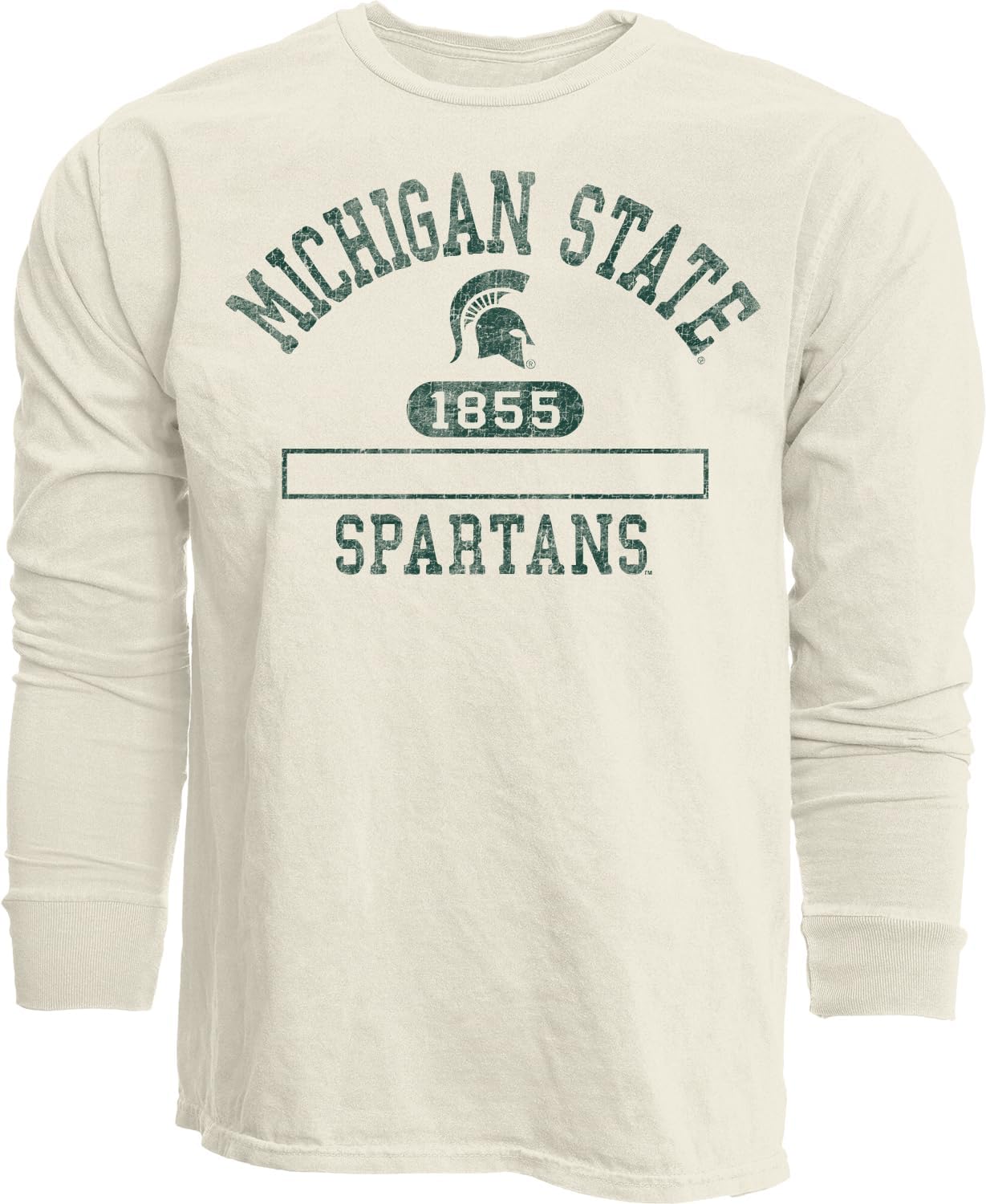 Blue 84 NCAA Unisex-Adult NCAA Officially Licensed Long Sleeve T-Shirt Ivory Dyed Ringspun