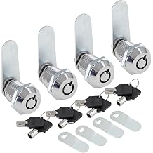 Uenhoy 4 Pack 3/4" Tubular Cam Lock Keyed Alike 8 Keys RV Cabinet Mailbox