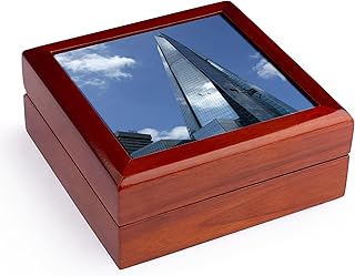 3dRose People absailing down skyscraper modern architecture building - The Shard in London UK on blue sky, Jewelry Box jb-162566-1