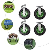 Vista 7 de Ruedas neumáticas de 10 pulgadas, 4 ruedas industriales, ruedas inflables de goma resistente, montaje en placa, juego de ruedas neumáticas de 10