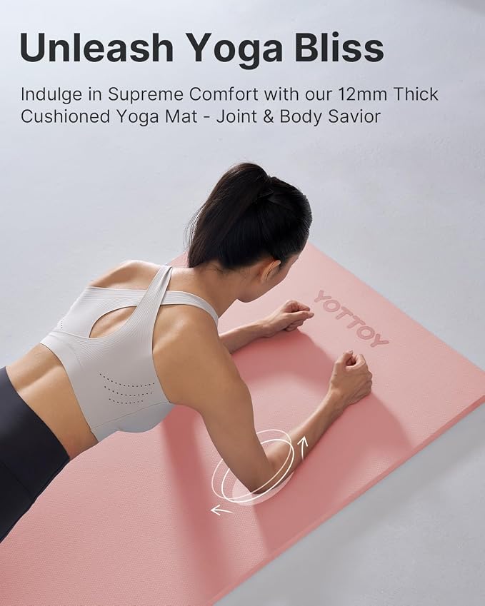Mat de yoga YOTTOY Extra grueso 12 mm con correa miniatura 7