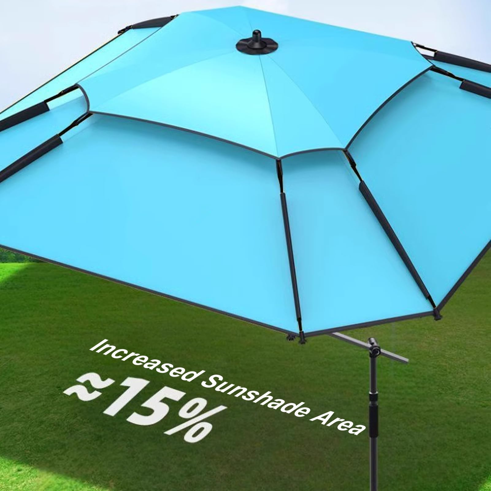 Odchylany parasol ogrodowy, kwadratowy parasol zewnętrzny na plażę, do łowienia ryb, na kemping