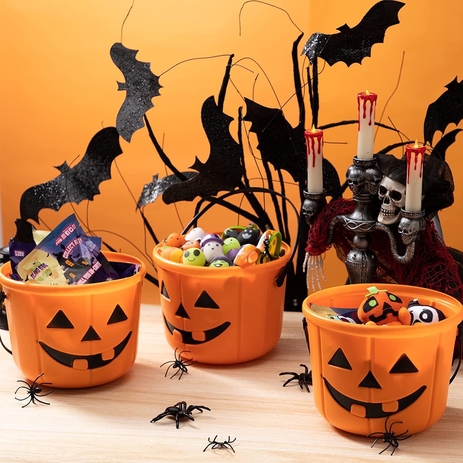 Partysanthe Halloween Big Pumpkin Basket Candy Holder for Halloween Party Supplies Basket Any 1 Pcs 1