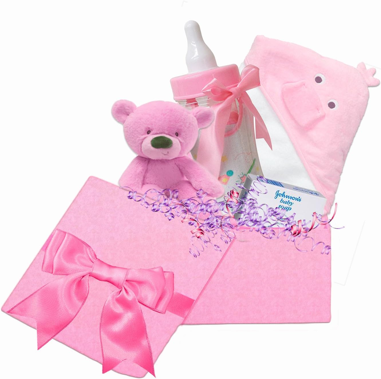 Special Delivery "Beautiful Baby Girl" Deluxe Baby Gift Basket Box Featuring 15 Ultra Lux Baby Girl Items