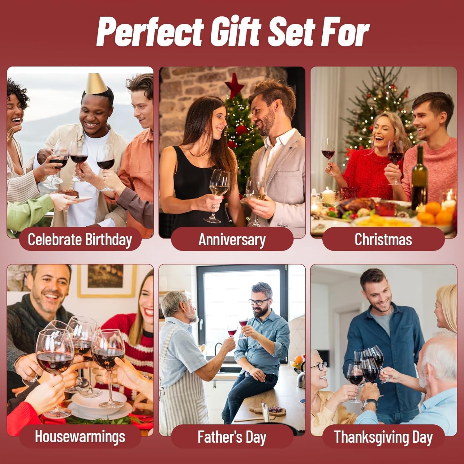 Cavatappi,Set Apribottiglie,Set 5 Accessori per Vino da Sommelier,Apribottiglie Manuale,Scatola di Accessori per Il Vino Set Regalo,Set di cavatappi per gli amanti del vino