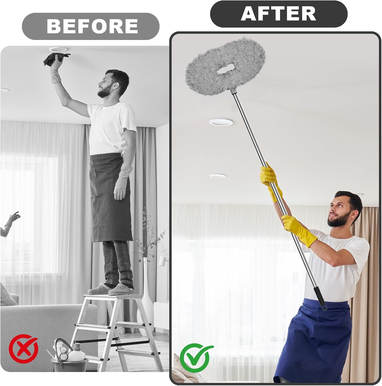 Ceiling Fan Cleaner Duster - Adjustable Duster with Extens