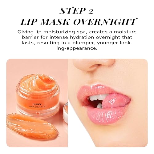 Miniatura 5 de ANAI RUI Juego de máscara de bálsamo labial y exfoliante labial, kit de cuidado de labios, tratamiento de labios durante la noche con máscara para