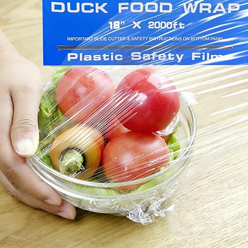 Miniatura 9 de Duck - Película de seguridad alimentaria, envoltura de plástico de 18 pulgadas x 2000 pies, grado comercial, ideal para sellado y almacenamiento,