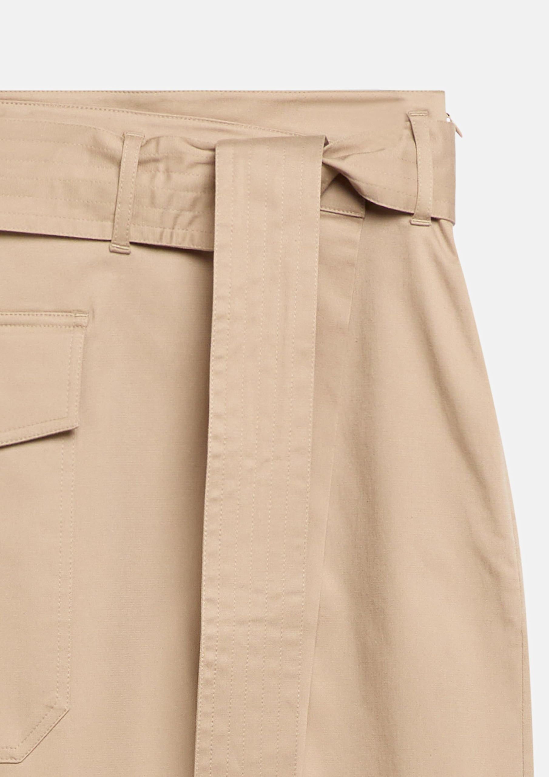Comma Damen Rock – A-Shape, Midi-Länge, Wickeloptik, Bindegürtel – Für Business & Casual