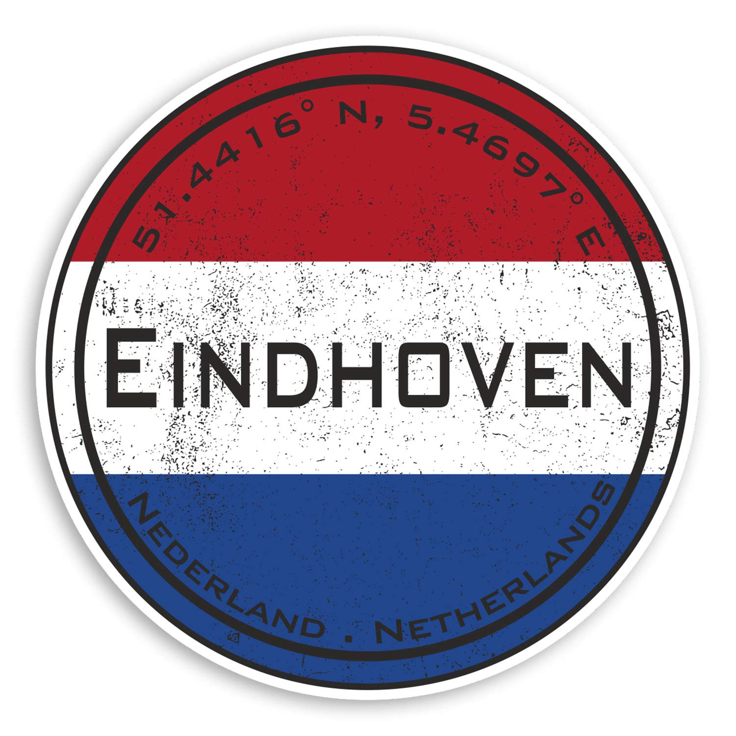 Destination Vinyl Ltd Multi 2 X 10Cm Eindhoven Netherlands Vinyl Stickers - Flag Fun Sticker Luggage #20332 (10Cm Wide)