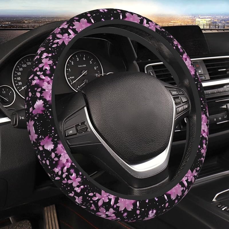 Capa para Volante MAGIFUN Cherry Blossom em Poliéster para Carros, SUVs, Sedãs, Vans e Caminhões