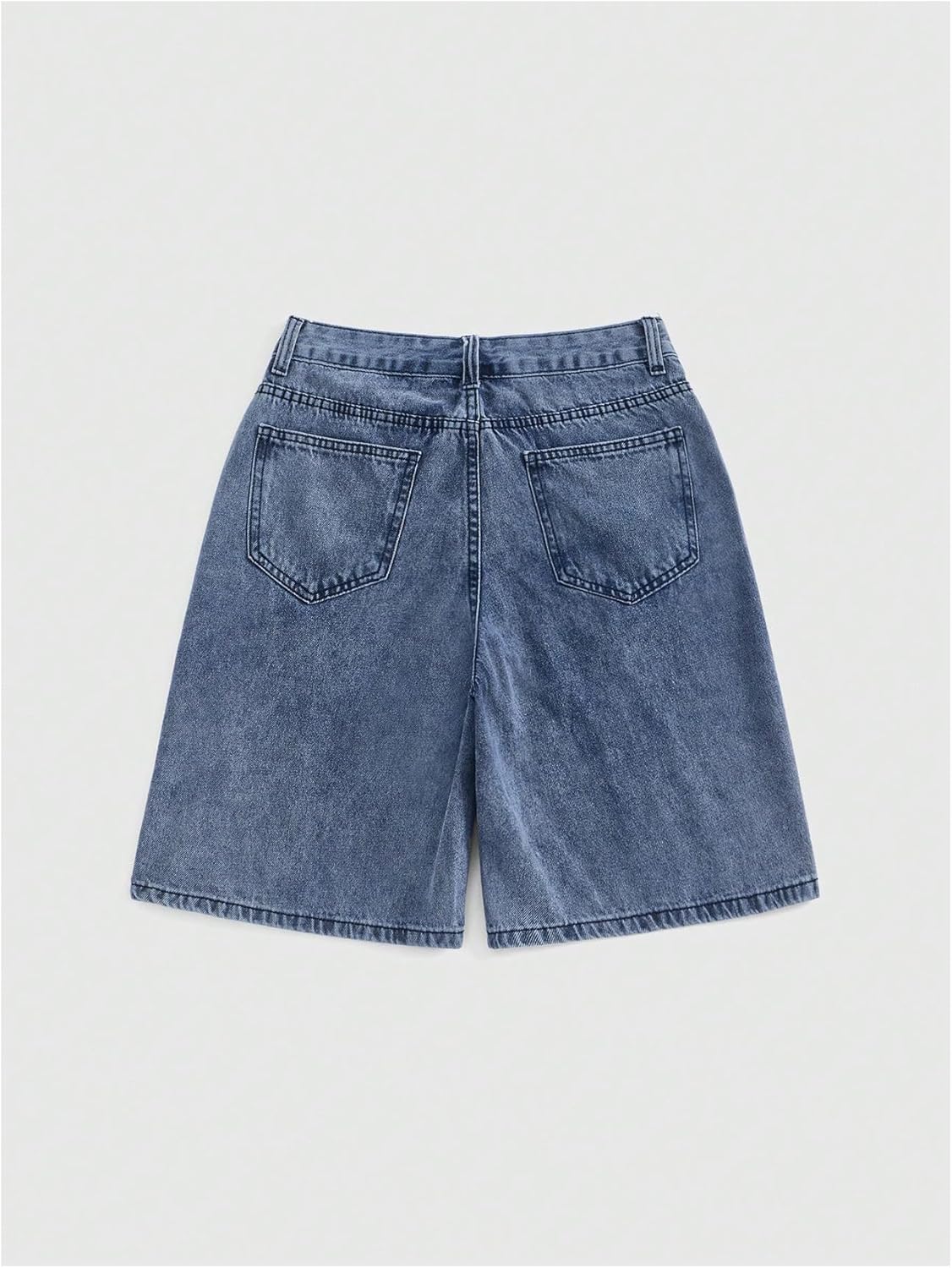 Women's Y2k Star Print Jean Shorts Punk Wide Leg Denim Bermuda Shorts with Pockets Streetwear