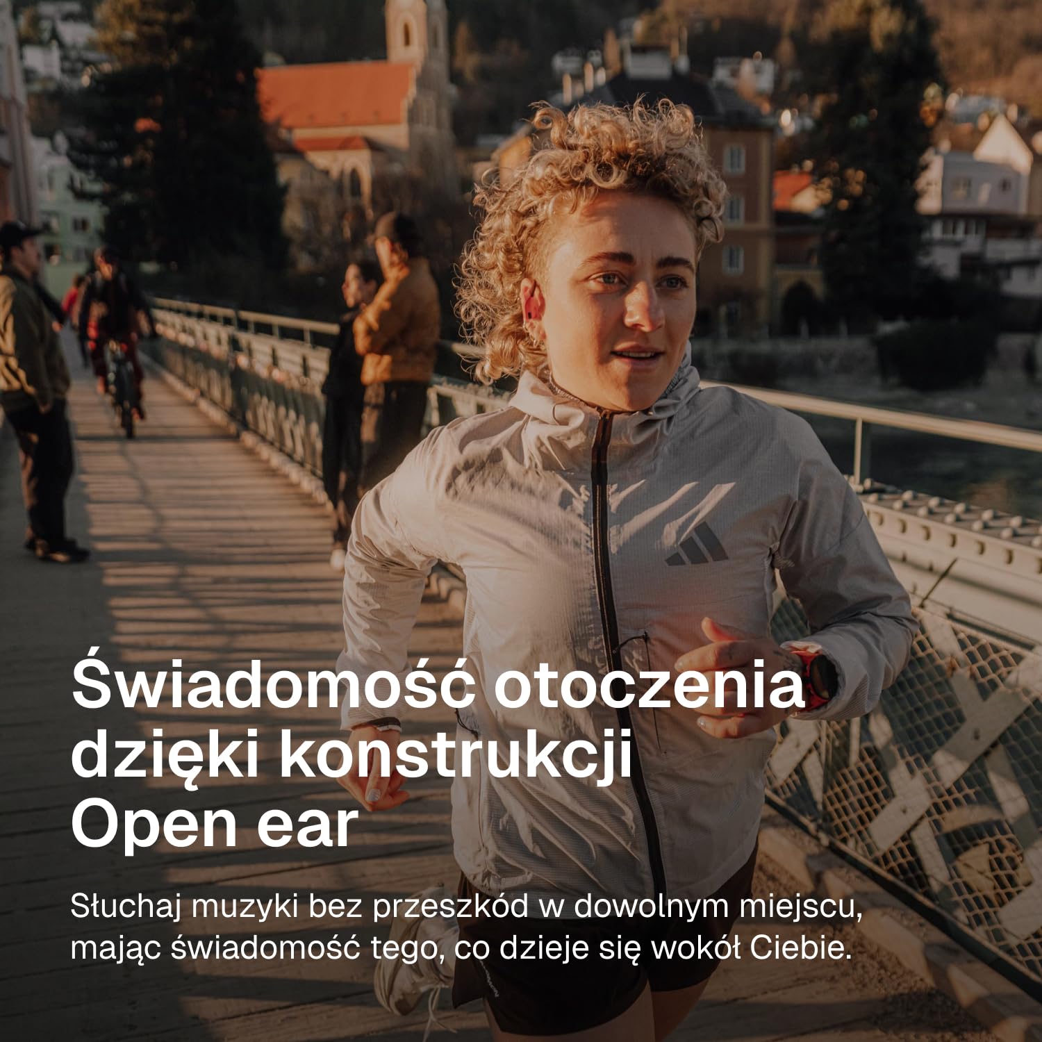 SUUNTO Spark – sportowe słuchawki douszne typu Open Ear, lekkie i wygodne, wodoodporność IP55, do 36 h odtwarzania, Bluetooth 5.4, sterowanie ruchem głowy – do treningu i codziennej aktywności.