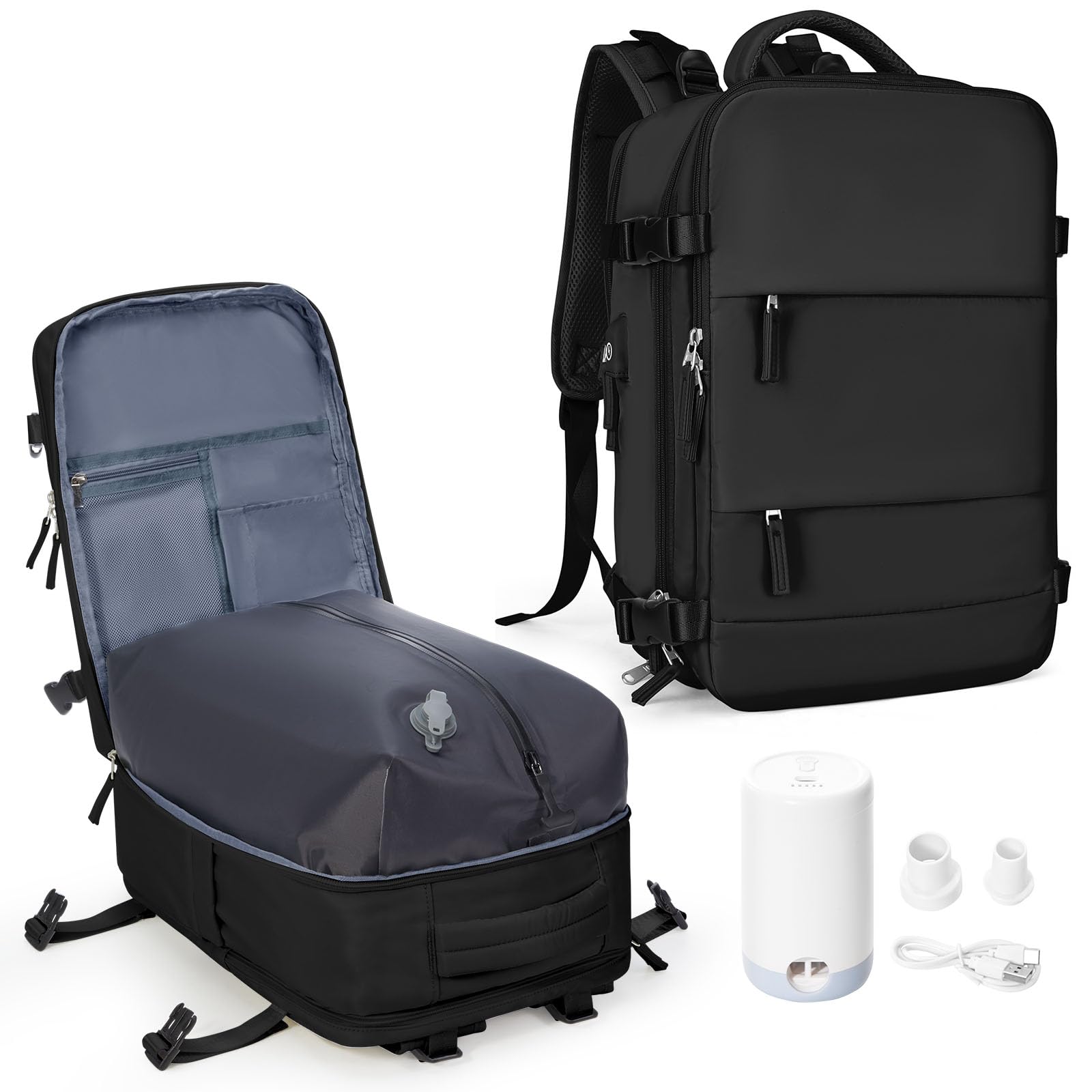 coowoz Large Travel Backpack For Women Men,Carry On Backpack,Hiking Backpack Waterproof Outdoor Sports Rucksack