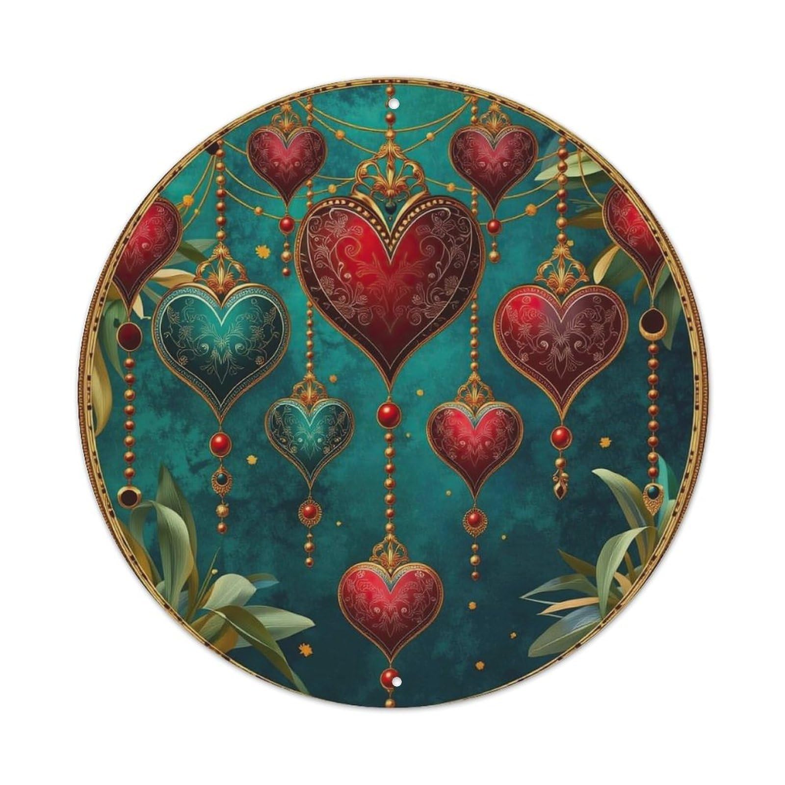Heart Ornament Pattern Design Art Metal Tin Sign