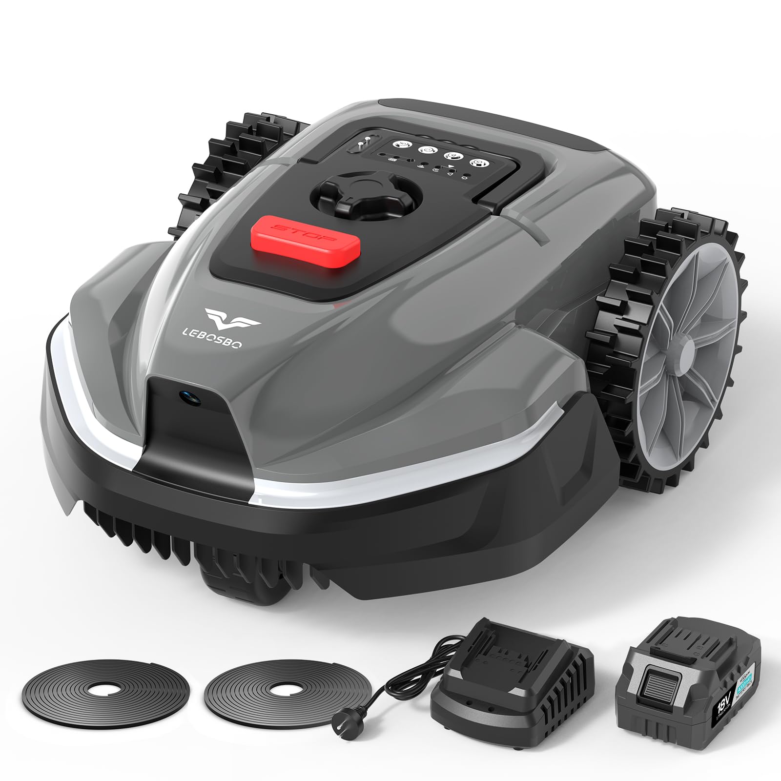 V3 robot cortacésped, con navegación visual, detección de 150+ obstáculos, control por app, 50 dB, con modo espiral y sensor de lluvia, cortacésped automático para jardines pequeños y medianos