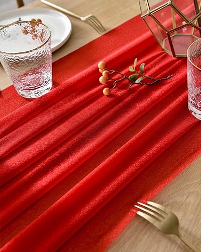 Miniatura 2 de BOXAN Hermoso camino de mesa de 30 x 120 pulgadas para decoración romántica de bodas, despedidas de soltera, baby shower, decoración de mesa para