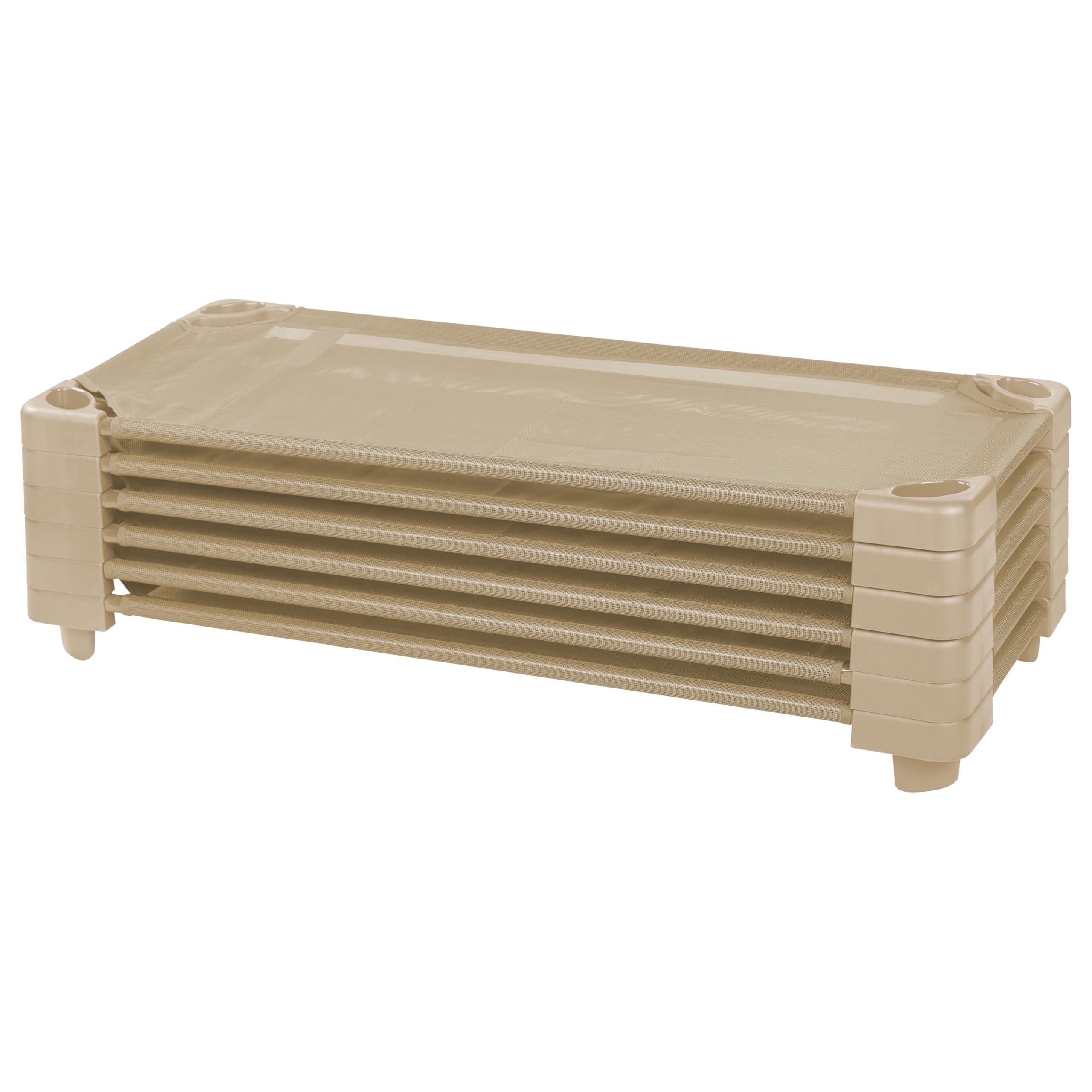 Back2School Express Stackable Cot, Ready-to-Assemble, 6-Pack, Sand