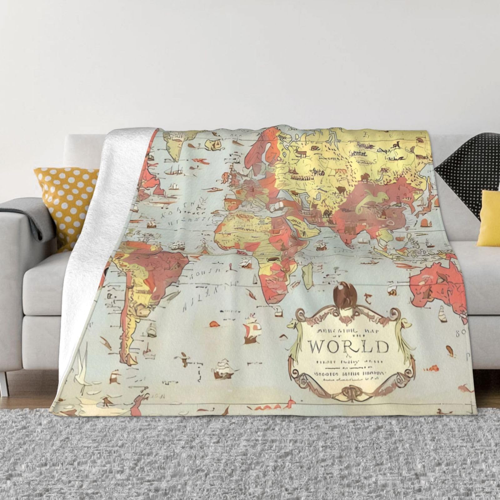 Couverture en flanelle carte du monde, le cadeau idéal