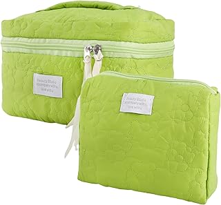 2 bolsas de maquillaje acolchadas grandes, bo...