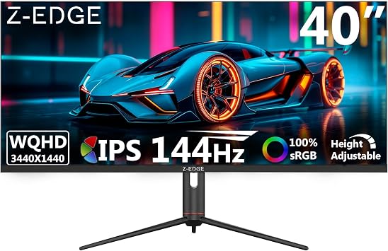 Z-Edge 40 inch Ultrawide Gaming Monitor, WQHD 1440P 144Hz, IPS PC Screen
