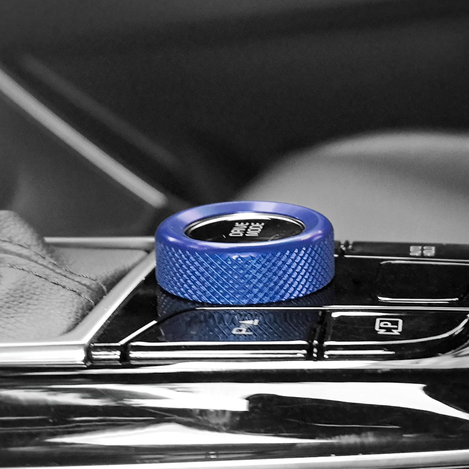 Aluminum Car Gear Control Knob Cover Drive Mode Gear Shift Switch Knob Protective Cover Compatible with Kia Sportage 2023-2025 Accessories (Blue Style)