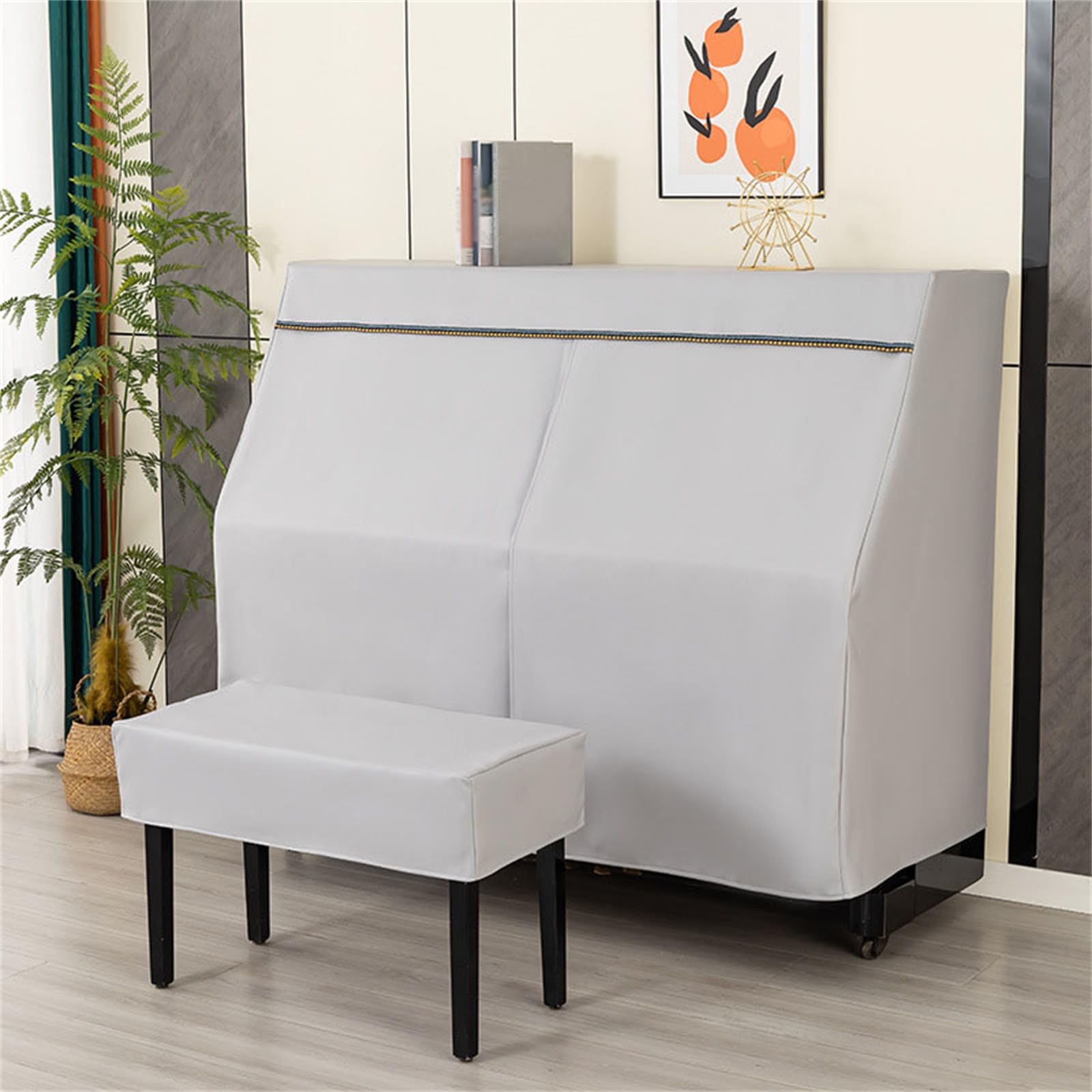 Upright Piano Cover Cloth With Stool Dustproof Waterproof Full Universal Protective Dust Black/d/double (d Single Stool)