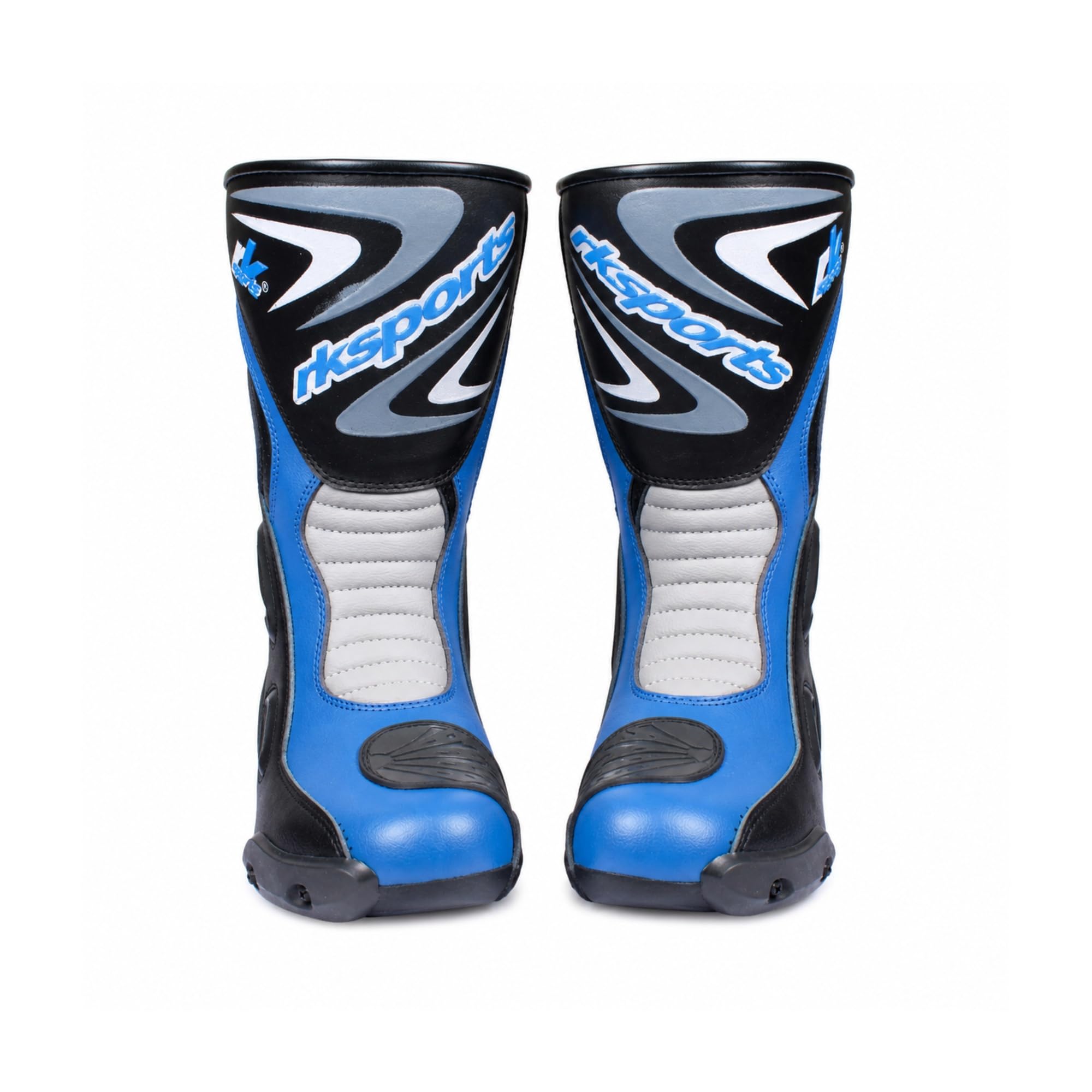 LV14 Bottes de moto en cuir blindé imperméables Noir/bleu/rouge