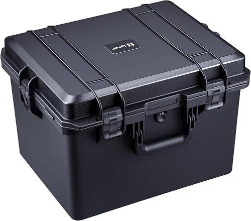 Lykus HC-5010 Large Waterproof Hard Case with Customisable Foam, Interior Size 50x40x16.5 cm, Suitable for Electronics and More, Black, HC-5030:50x40x21 cm, Case,luggage,suitcase,briefcase,basket,bin