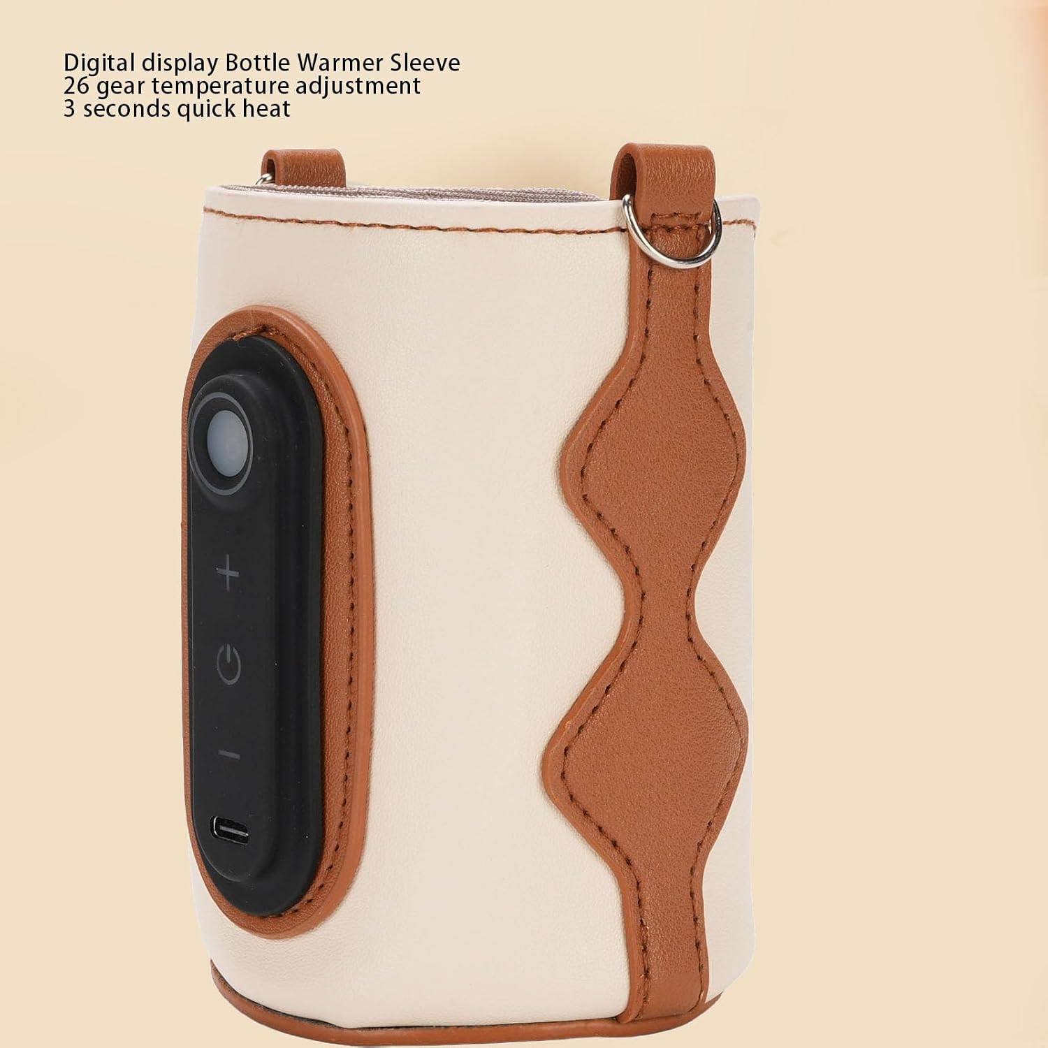 Milk Bottle Warmer Baby Bottle Warmer Sleeve with Digital Display, 26 Level Temperature Settings, Portable Compatible with Various Bottle Sizes for Travel, Home Use
