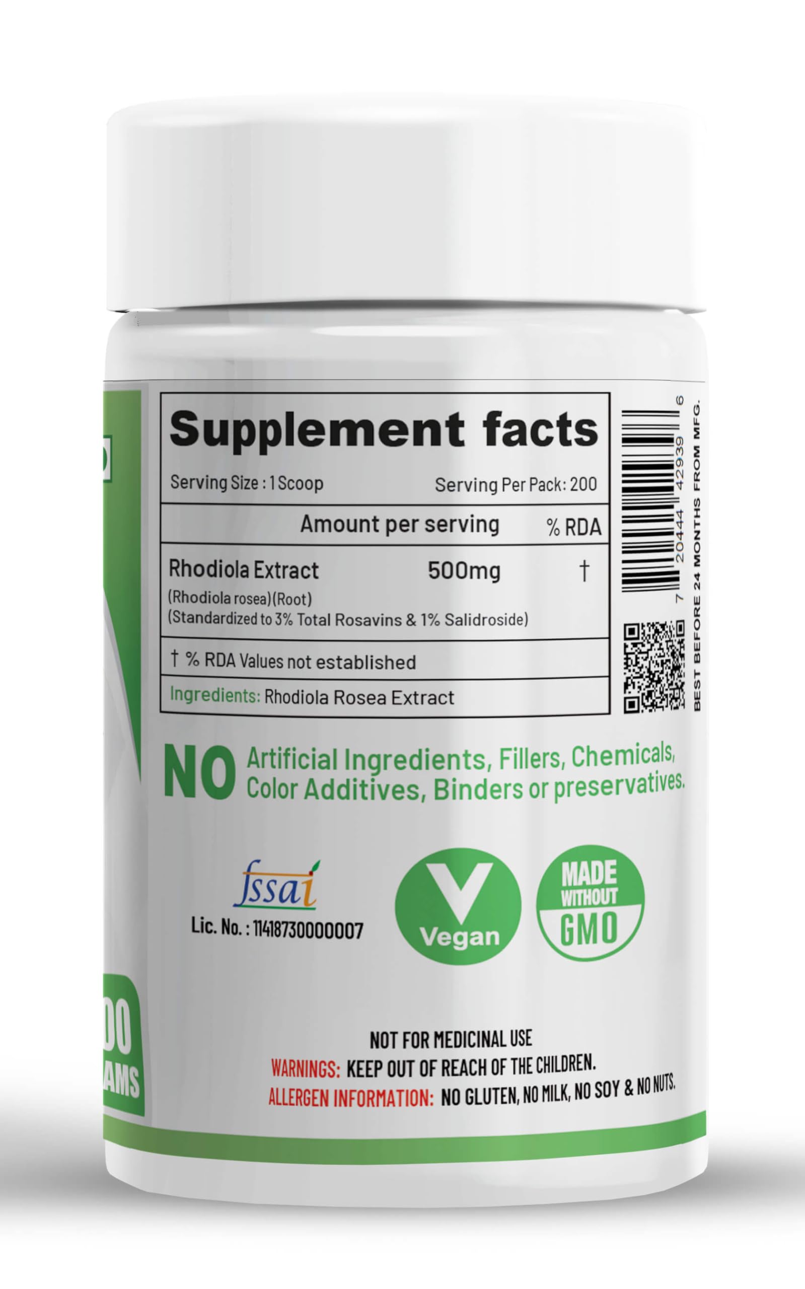 NutriJa Rhodiola Rosea Root Extract Powder | 1% Salidroside (100 Grams) — Amazon image 3