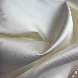 9.1m(10야드) 아이보리 미카도 새틴 원단, Agbada Kaftan 여성용, 트윌 새틴, 구조화된 질감, 신부 및 DIY 공예 소재