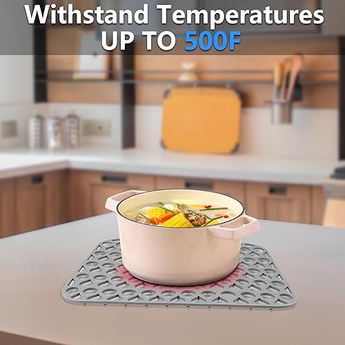 Miniatura 3 de Protectores de fregadero para fregadero de cocina, tapetes de fregadero de 13.58 x 11.6 pulgadas, 2 alfombrillas de silicona para fregadero de