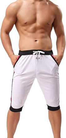 sandbank Mens Summer Casual Workout Gym Joggers Capri Pants Lounge Sweat Shorts