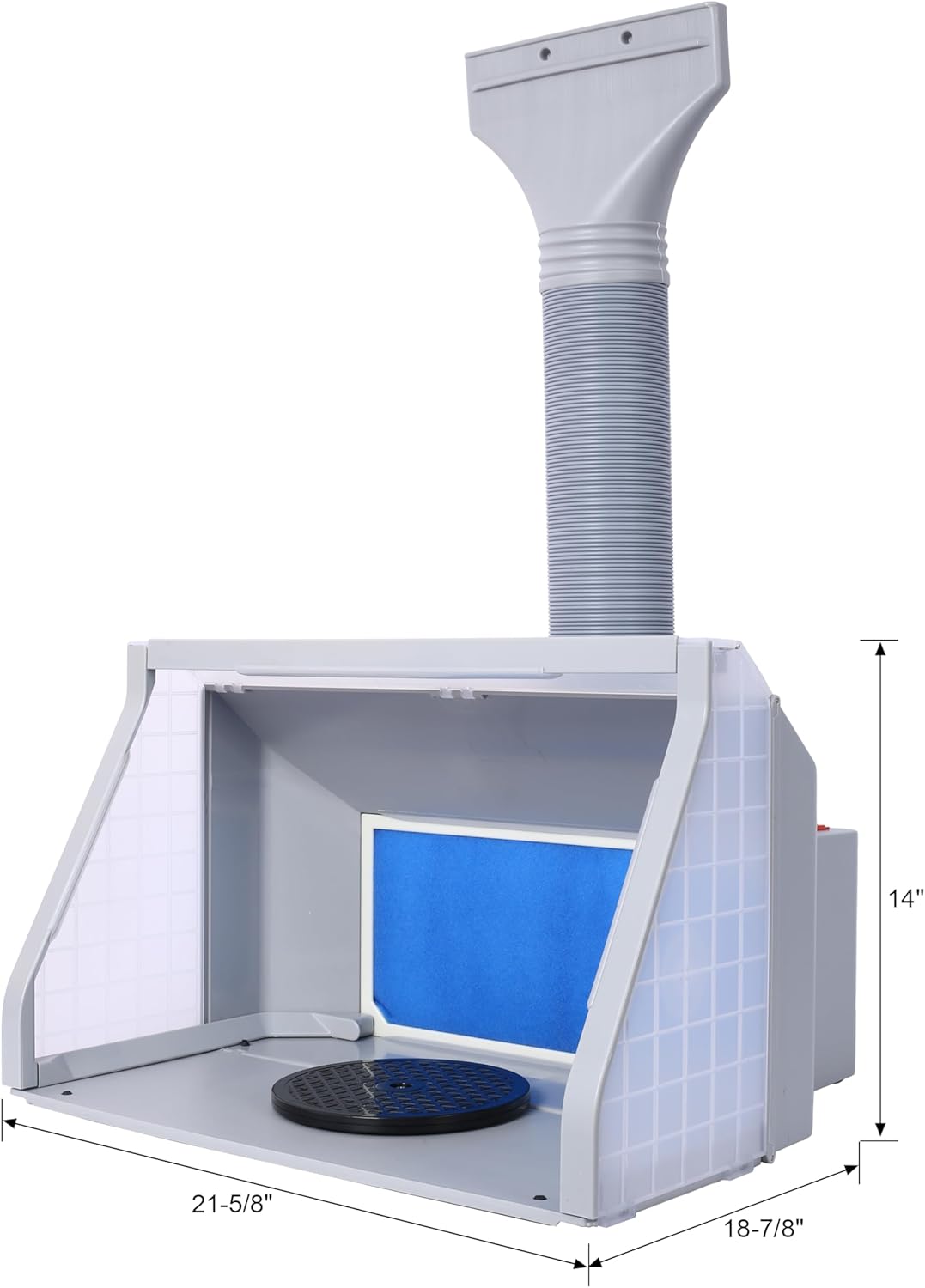Portable Airbrush Paint Spray Booth Kit Pro Paint Set with Turn Table Powerful Fan for Toy Model Parts (LED Spray Booth + Hose Dual Fans)