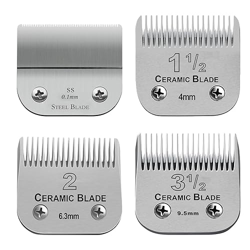 Miniatura 7 de Juego de 4 cuchillas de repuesto desmontables profesionales, tamaño (1-12+#2+3-12+3-34), longitud de corte de 0.157 in a 0.512 in, compatible con