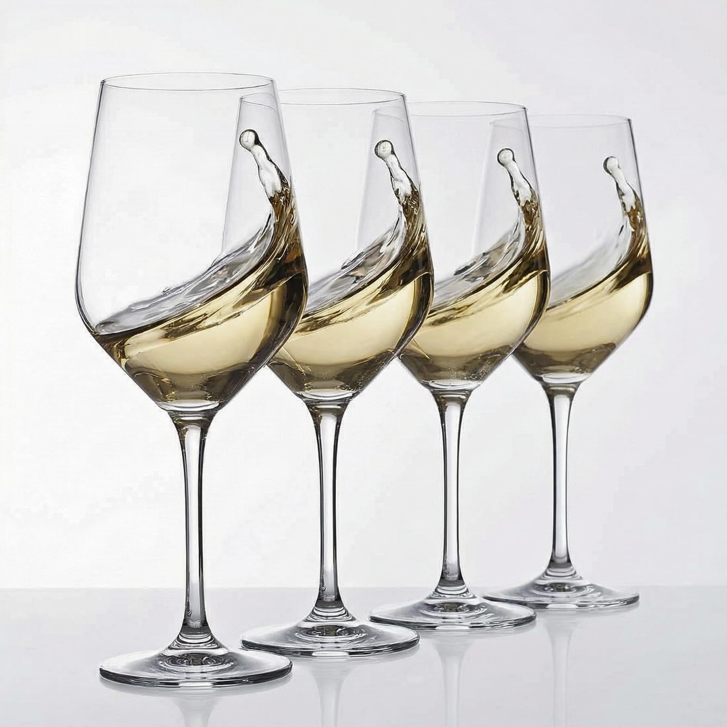 Ash & Roh® Red Wine, Cut Wine Glasses - Pack of 4,350 ml