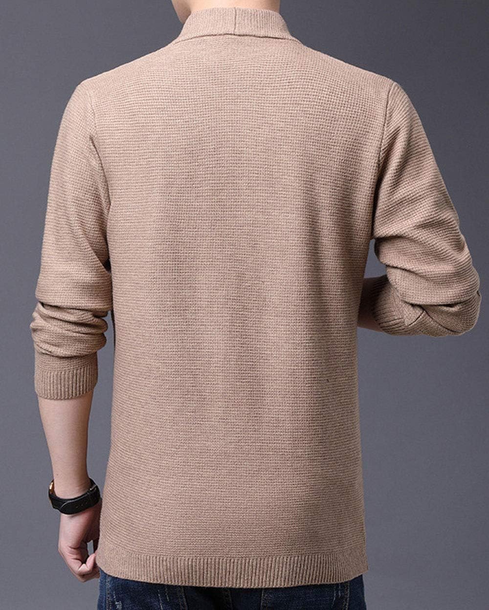 ebossy Men's Casual Slim Fit Open Front Patch Pocket Long Sleeve Cardigan Sweater