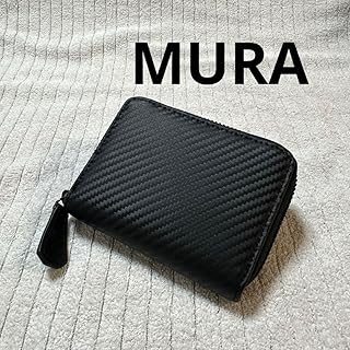 MURA（ムラ） ラウンドファスナー カーボンレザー スクエア ミニ財布