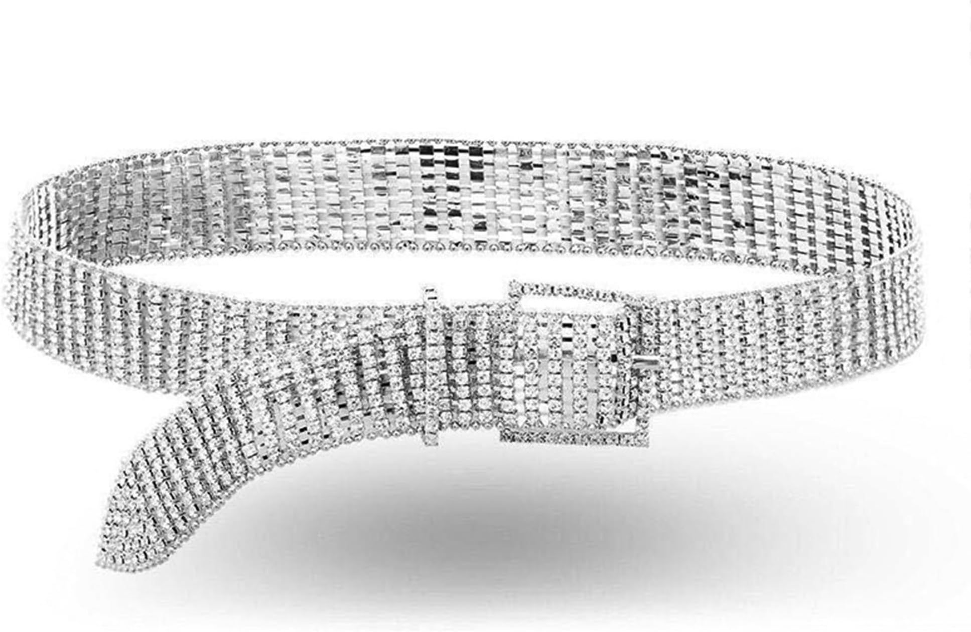 Rhinestone Waist Belts for Women Shiny Diamond Crystal Waist Belts Bling Ladies Dress Belts for Prom Wedding