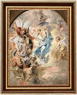 ELITEART- The Virgin as the Woman of the Apocalypse by Peter Paul Rubens Oil Painting Reproduction Giclee Wall Art Canvas Prints -Framed Size:34 1/2" x24 1/2"