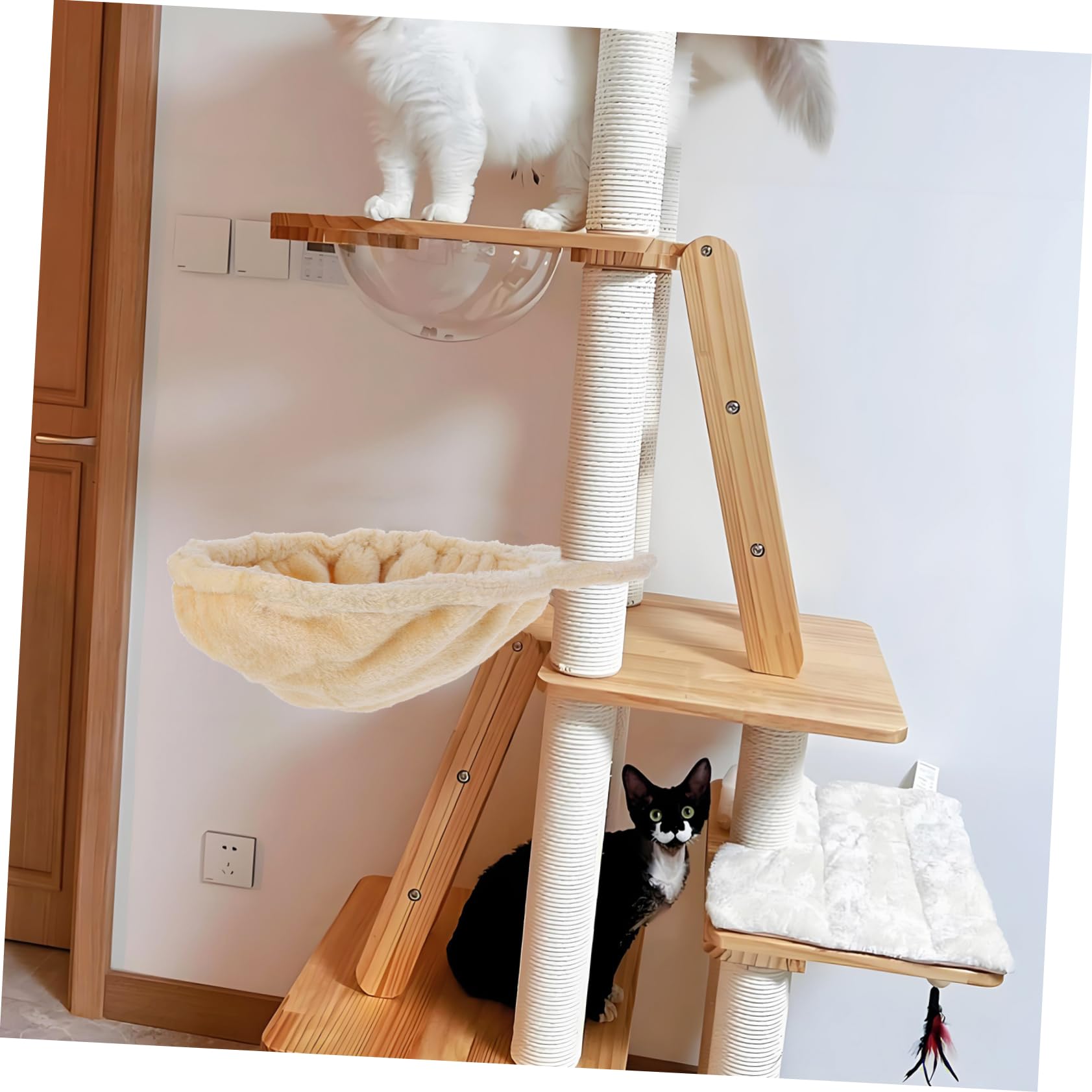 Cat Tree Hammock Per Gatti Culla Morbida Con Accessori Per Arrampicata e Giochi Letto Per Gatti Da Design Elegante e Funzionale Per Attività Fisica e Riposo