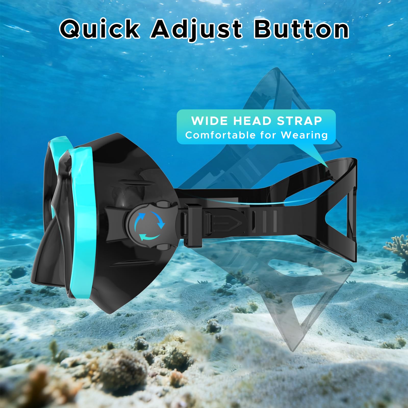Maschera subacquea per adulti, maschera per snorkeling e immersioni, occhialini da nuoto con copertura per il naso, panoramica HD, in vetro temperato, per immersioni e snorkeling, senza perdite e