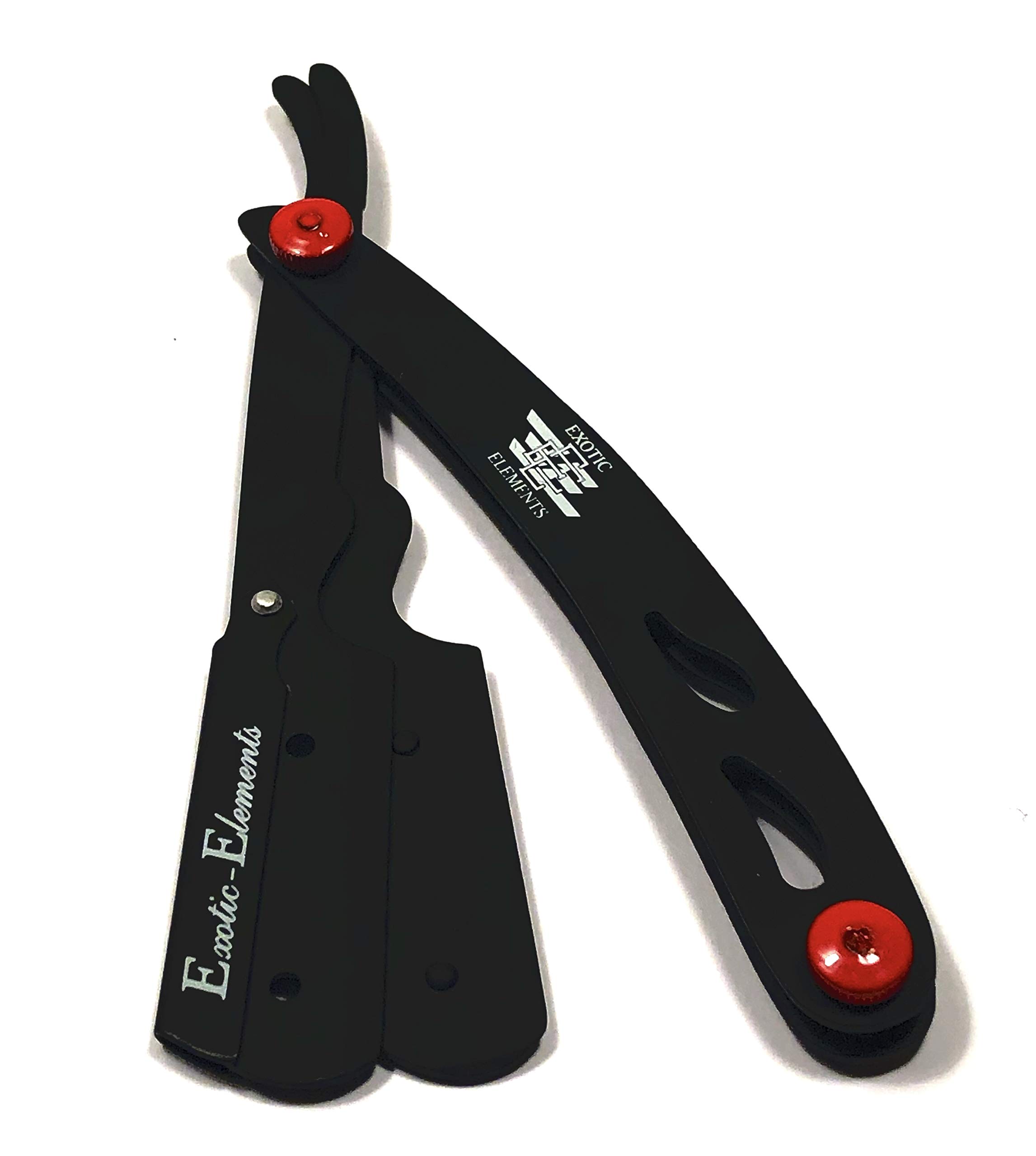 Super Light Cool Design Straight Edge Barber Shaving Razor or Shape up Grooming Trimming and More - Black and Red