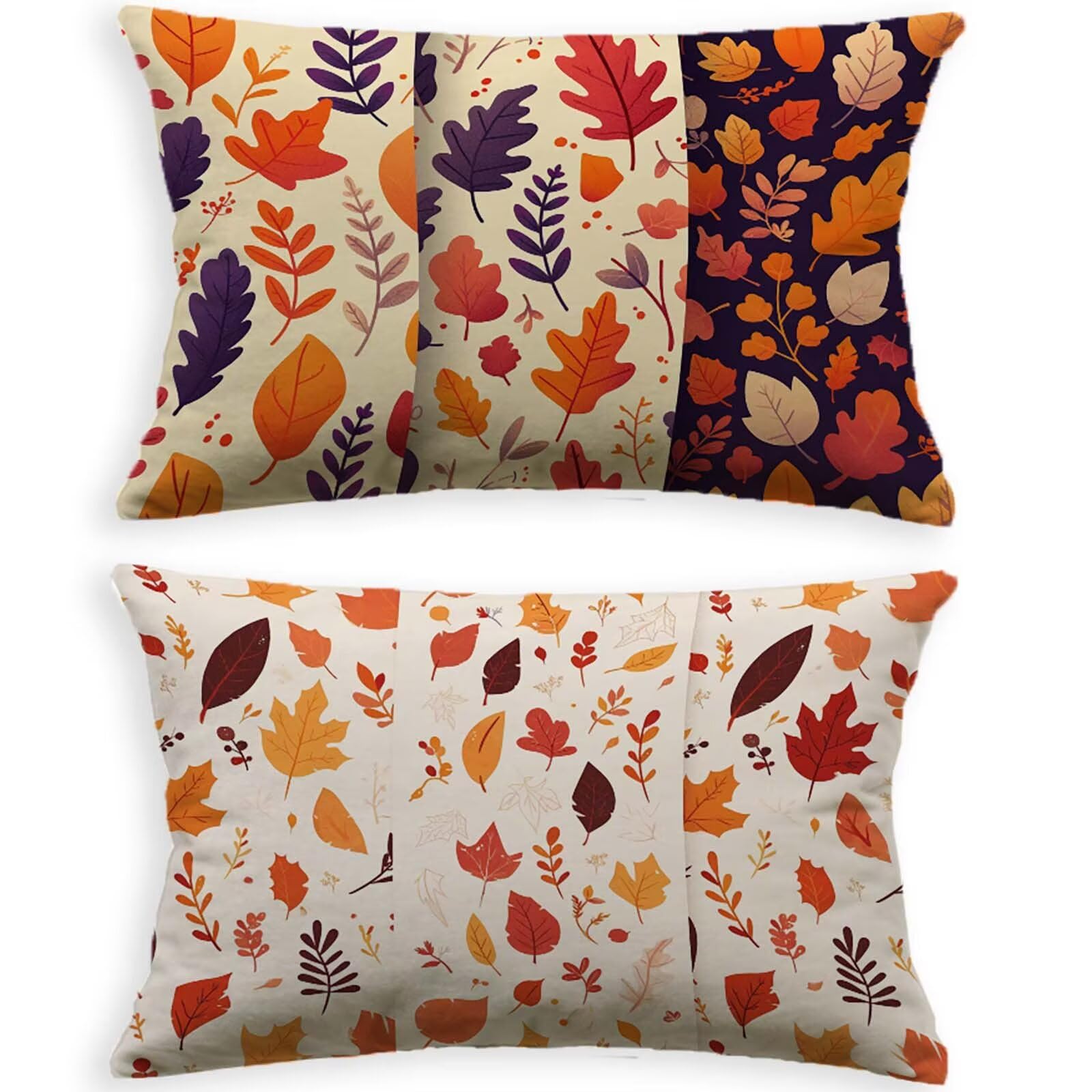 Housse de Coussin Velours 40x70cm Lavable pour Protéger vos Oreillers de Canapé Crème